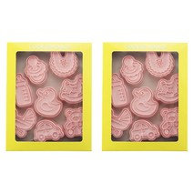 Mian Xiao Xin 비스킷 몰드 DIY 3D 입체 홈베이킹 도구 아이싱 쿠키스탬프 8종 세트, 가정, 2개