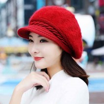 엘마운틴 앙고라 보아 캡 모자 예쁜 중년 여성 가을 겨울 방한 털 모자