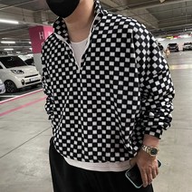 남녀공용 후리스 기모 체크 벌룬 오버핏 집업 체스아노락
