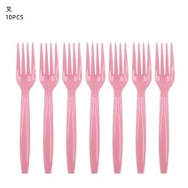 생일장식 여아 테마 생일 파티 장면 일회용 종이 접시 컵 수건 식탁보 세트 라이브 액션 영화, [09] 10pcs Fork