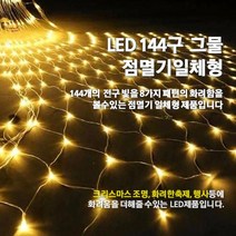 LED 144구 그물 점멸기 일체형/인테리어조명/크리스마스전구/은하수/점멸기포함, 백색선-컬러색