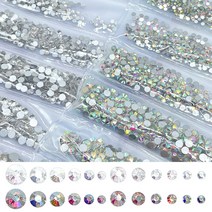 다이아뷰티 대용량 평스톤 6종 세트 / 크리스탈 AB 컬러 2size, 크리스탈_S, 1세트