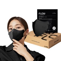 플로우 KF94 천사 새부리형 마스크 ML 중대형, 5매입, 10개, 블랙