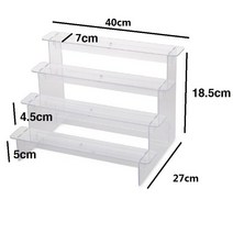 계단식 아크릴 미니 피규어 진열장 소품 진열대, 1개, 4단 가로 40cm