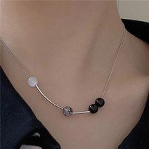 시크한 원석 티타늄 뱀줄 목걸이