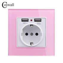 루이스폴센 ph5 버섯조명 취짐등 현대 led 타워멀티탭 디자인멀티탭 캠핑 멀티탭 coswall 그린 핑크 컬러풀 크리스탈 유리 패널 듀얼 usb 충전 포트 2.1a 16a 벽, 핑크 유리 패널, 220-250v