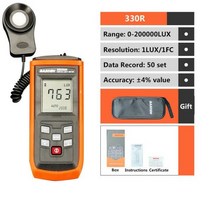 측정 조도 측정기 조명측정 ux LUX BASDEN디지털 럭스미터 L 200000Lux 180 도 회전 프로브 광도계 고정밀 사진, 330R