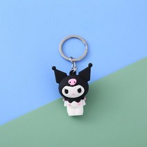 산리오 인형 피규어 굿즈 가챠 애니메이션 키티 쿠로미 키 체인 가방 멜로디 시나모롤 모델 선물, kuromi