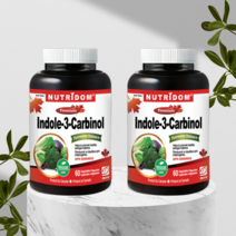 캐나다 뉴트리돔 인돌3카비놀 고농축 양배추 브로콜리 여성 여자 영양제 60캡슐 2개, 60정