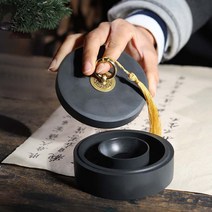 돌 문방사우 민화재료 봉채 서예붓 연적 지필묵 화선지 고급 서예 미니 문진 벼루 용품, 미니벼루