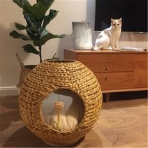 고양이 라탄 하우스 숨숨집, 베이지