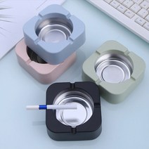 재털이 재떨이 휴대용 가정용 업소 사각 4color, 그린CM001605, 1개
