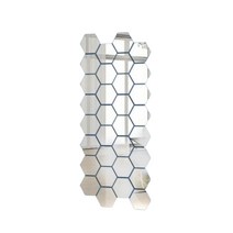 아크릴 거울 욕실 화장실 현관 화장대 세면대 붙이는 안전 거울, 육각 13cmX15cm - 4개