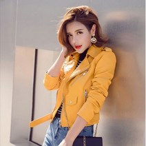 여성 가을 가죽 자켓 슬리밍 캐주얼 HL 04