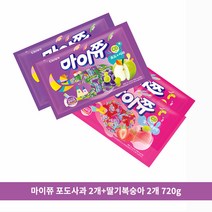 크라운 마이쮸 딸기 복숭아 720g + 포도 사과 720g 세트, 2세트