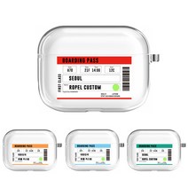 에어팟 3세대 보딩패스 바코드 이니셜 각인 주문제작 케이스, 07. 커스텀 보딩패스 블루, 애플 에어팟 3세대 케이스