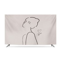 명화 티비 TV 덮개 가리개 인치 종류별 무지개 럭셔리 거실 모니터 먼지 커버 42 55 65 75 액자 풍경 HA11, 55인치 우아한