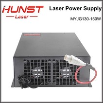 레이저 커팅기 라벨 프린터 조각기Hunst MYJG 130-150W CO2 레이저 전원 공급 장치 ~ 조각 절단기 유리 튜, 02 220V
