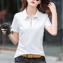 스타일아유 여성 여름 쿨 깔끔한 카라 반팔 기본 티셔츠 데일리 캐주얼룩