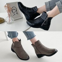 벨루치슈즈 여성 천연소가죽 가보시 통굽 발편한 엄마 중년 앵클 숏부츠 반부츠 4cm