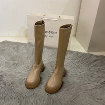 키높이 심플 데일리 스트랩 니하이 코디 플랫폼 슬림 미들 통넓은 롱 부츠 둥근코
