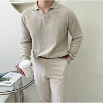 남자 부드러운 니트 오픈카라 티셔츠 15Color