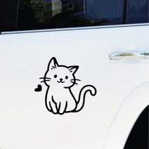 고양이 자동차스티커 초보운전 아기 차량스티커 문구변경가능, 기본, L, 블랙
