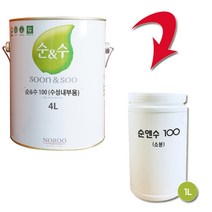 노루페인트 순앤수 100 친환경 내부용 수성페인트 1L 무광, 연두1
