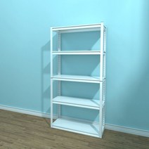 파렛트 렉 철재선반 정리선반 조립식앵글 앵글단가표 대피실선반 이쁜철재선반 집보관 틈새수납장, 화이트, 91.4x30x183cm 5단