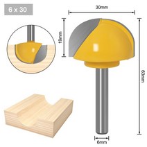 6mm 생크 라운드 볼 노즈 라우터 비트 세트 밀링 커터 나무 cnc 카바이드 코브 코어 박스 비트 목공 절단 도구 6-30mm, 6x30mm
