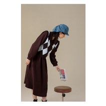 셔츠원피스세트 비 꿀 겨울 가을 블러킹 퀼팅 니트조끼 런닝 원피스코디세트 여자셔츠 카라넥 하프기장 2878998882