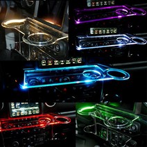 제네시스 DH 트윈컵홀더 2단 무중력테이블 USB 5V LED 차량용 식탁 선반 트레이 핸드폰 스마트폰 거치대 컵홀더 수납용품, 일반형 LED없음