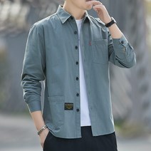 청 데님 오버핏 체크 가을 남성 댄디 셔츠 남방 와이셔츠 정장 코트 와이셔츠 린넨 골덴 패딩