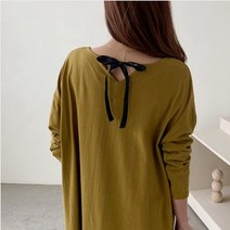 리본 셔링 롱 프릴 빅사이즈 임부복 가을 원피스 올리브