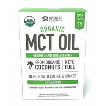 Sports Research 스포츠리서치 미국 오가닉 인증 mct오일 오직 코코넛오일로 만든 MCTOIL 592ml 2팩 MCT오일효능