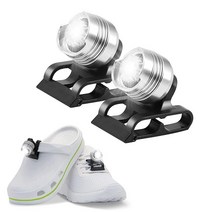 Yontune 크록스/스니커즈용 헤드라이트 2개 야간 안전 러닝화용 LED 신발 조명 러너용 재미있는 선물 하이킹 캠핑 강아지 산책 골드 5592260292, Silver