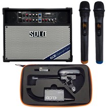 SOLO-400W+(색소폰 무선 마이크 포함) 핀 충전식 스피커 앰프 공연 리얼마스터/엘프 반주기 이동형 이동식 트럼펫 행사용 캠핑 버스킹 공연용 블루투스 충전
