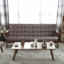 마티노가구 로즈마리 3인용 원목 가죽 소파, 2.로즈마리 3인 엔틱_카푸치노