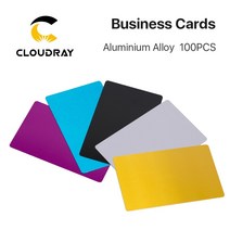 레이저 각인기 마킹기 금속 가정용 미니 각인기 Cloudray 100 개몫 비즈니스 이름 카드 마킹 기계에 대 한 여러 가지 빛깔의 알루미늄 합금 금속 시트 테스트 재료, 노랑, 54x86x0.2mm