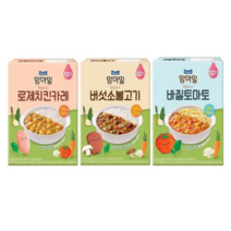 맘마밀 안심소스(80g X 2개) 3종 로제치킨카레+버섯소불고기+바질토마토, 1세트