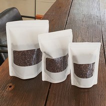 더팩컴퍼니 화이트창 스탠드지퍼백 13x20cm, 100장