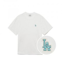 엠엘비 반소매 티셔츠 베이직 스몰로고 반팔 티셔츠 LA (White)