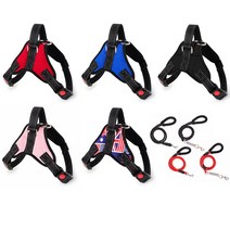 강아지 가슴줄 하네스 목줄 - 소형 중형 대형, 반사스프링로프