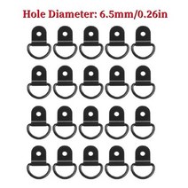 D 모양 타이 다운 앵커 링 20 개10 개 자동차 트럭 트레일러 RV 보트용 철 스테인레스 스틸화물, 20PCS Black 6.5mm
