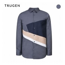 트루젠 스타일리쉬 면혼방 배색 긴팔셔츠 TG7W0-MRC740