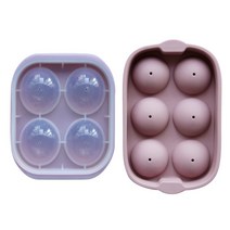 위쥬 원형 얼음틀 실리콘 아이스 트레이 왕볼 둥근볼 얼음 4구+6구 2P, 4구(핑크) + 6구(핑크)