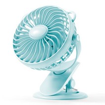 USB charging clip fan portable handheld 360 mute small fan, blue
