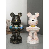 모던하우스 리틀베어 베어브릭 팝아트 피규어 트레이 사이드 간이 테이블 72cm, E