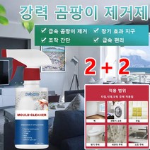 1+1화장실 곰팡이제거제 타일 벽 가정용 타일 벽 곰팡이 제거제 욕실청소세제 벽지곰팡이제거, 60ml*2