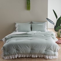 해밀홈 마드리갈 포플린 100%면 60수 차렵이불+패드+베개커버